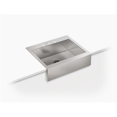 Vault™ 29-3/4" x 24-5/16" x 9-5/16" Self-Trimming® top-mount single-bowl stainless steel apron-front kitchen sink for 30" cabinet