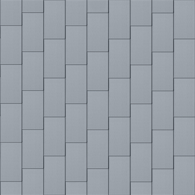 flat-lock tile roof (500 mm x 1000 mm, vertical, prepatina blue-grey)