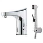 9000E Tronic Basin Mixer with self-closing handshower