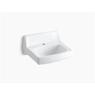 k-2031-0 greenwich™ 20-3/4" x 18-1/4" wall-mount/concealed arm carrier bathroom sink with single faucet hole