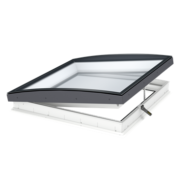 Electrically vented glass rooflight w. Curved glass CVU ISU1093