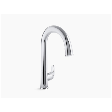 sensate™ touchless kitchen faucet with 15-1/2" pull-down spout, docknetik® magnetic docking system and a 2-function sprayhead featuring the new sweep® spray