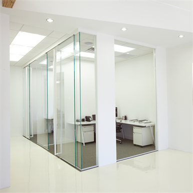 interior glass walls pure® series - enclosed pivot - rts closer_r14