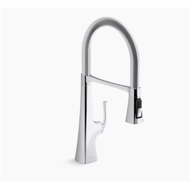 graze® single-handle semi-professional kitchen sink faucet with 21-9/16" spout