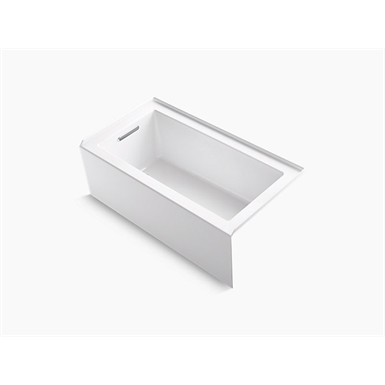 underscore 60" x 32" alcove bath with integral apron, integral flange and left-hand drain
