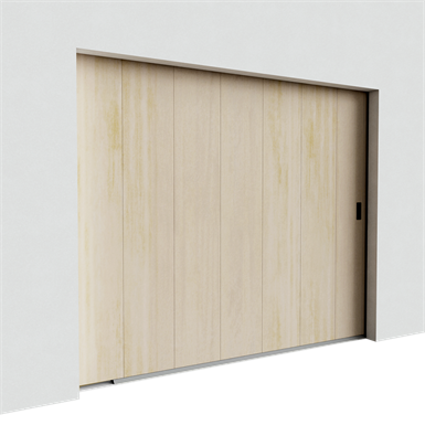 porte de garage veinée bois mono rainurée chêne moyen déplacement latéral