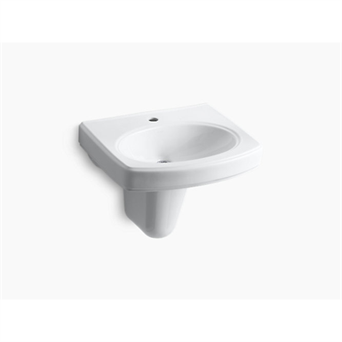 Pinoir® Wall-mount bathroom sink with single faucet hole