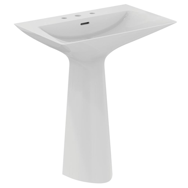 tipo-z one piece basin & pedestal, 3 tap holes, with overflow