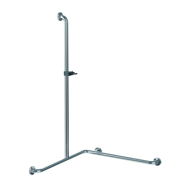 Inox Care Shower handrail with showerhead holder 1100x1100x1200, left