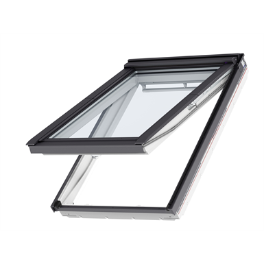 fenêtre de toit à projection, finition blanche (structure bois + polyuréthane injecté) (gpu)