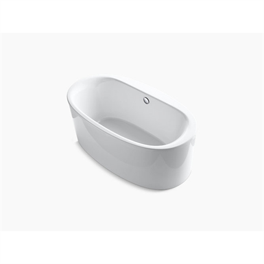 sunstruck® 66" x 36" oval freestanding bath with straight shroud and center drain