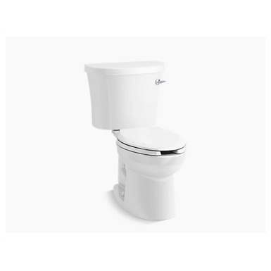kingston™ two-piece elongated 1.28 gpf toilet with right-hand trip lever and tank cover locks