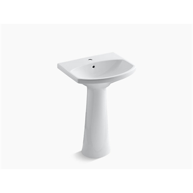 K-2362-1 Cimarron® Pedestal bathroom sink with single faucet hole