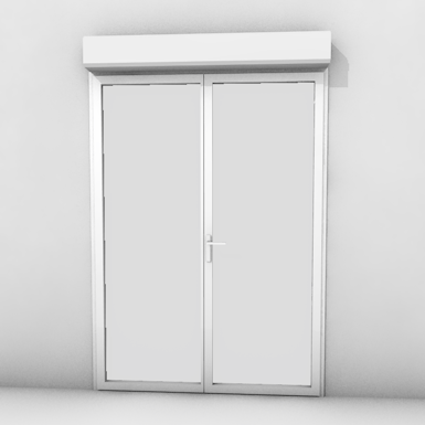 double door with shutter