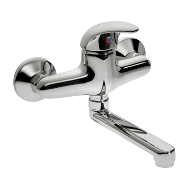 75030 presto sanifirst sink mixer, span 150mm with 150mm spout without wall drain with solid handle lvl0