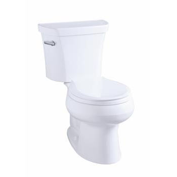 k-3947-t wellworth® round-front 1.28 gpf toilet, 14" rough-in, tank locks