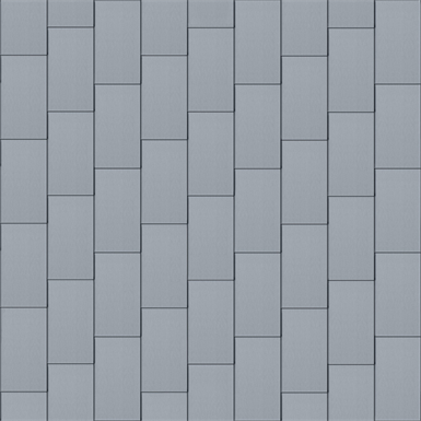 Flat-Lock Tile Facade (600 mm x 1500 mm, vertical, prePATINA blue-grey)