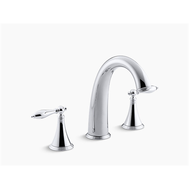 finial® traditional deck-mount bath faucet trim for high-flow valve with lever handles, valve not included