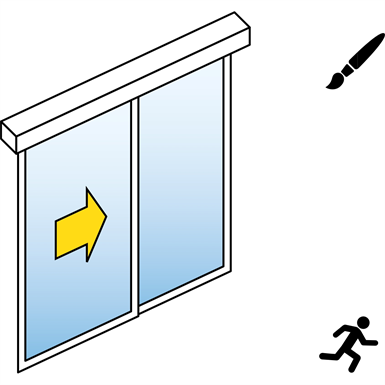 automatische schuifdeur (standard) - single - met zijpanelen - aan de muur - sl / psxp