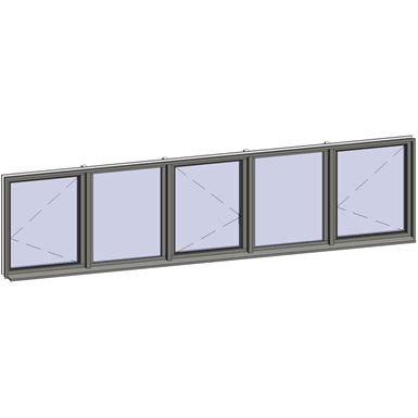 fenêtres en bandes horizontales - 5 zones