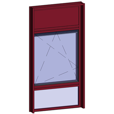 window with breathable leaf with sublight and transom