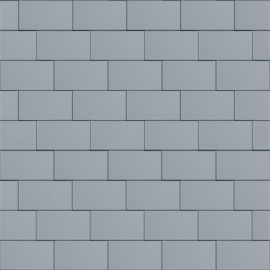 flat-lock tile facade (500 mm x 1000 mm, horizontal, prepatina blue-grey)