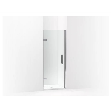 K-27582-10L Composed® Frameless pivot shower door, 71-5/8" H x 29-5/8 - 30-3/8" W, with 3/8" thick Crystal Clear glass