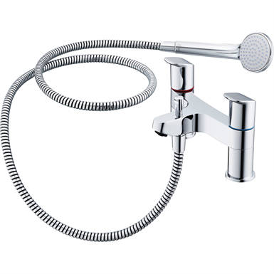 ceraflex bath shower mixer rim mounted chrome dc 2h & kit uk
