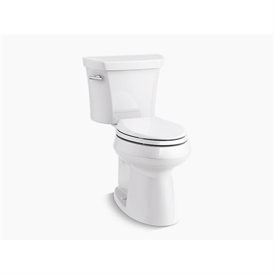 highline® comfort height® two-piece elongated 1.28 gpf toilet with class five® flush technology, left-hand trip lever and concealed trapway, seat not included