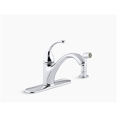 Forté® 4-hole kitchen sink faucet with 9-1/16" spout, matching finish sidespray