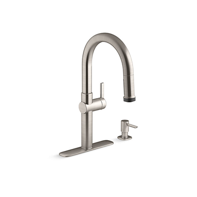 rune™ pull-down kitchen faucet with soap/lotion dispenser
