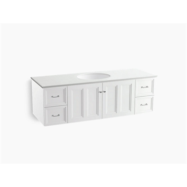 damask® 60" wall-hung bathroom vanity cabinet with 2 doors and 4 drawers