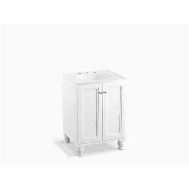 damask® 24" bathroom vanity cabinet with furniture legs and 2 doors
