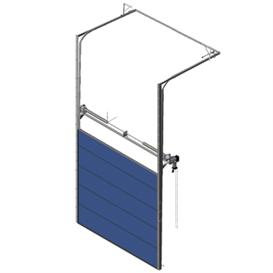 sectional overhead door 601 - pre-assembled high lift - 40mm panels
