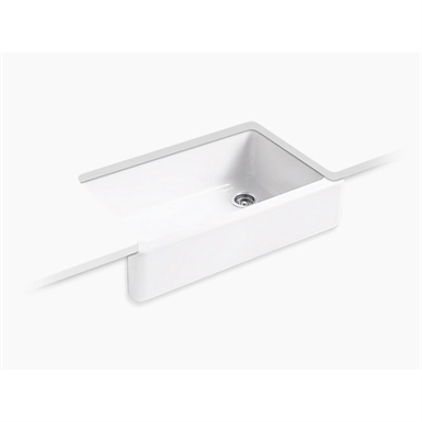 whitehaven® self-trimming® 35-11/16" x 21-9/16" x 9-5/8" under-mount single-bowl kitchen sink with tall apron