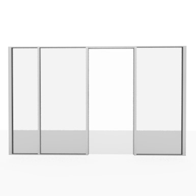 Aluminum partition -  glazed door unit