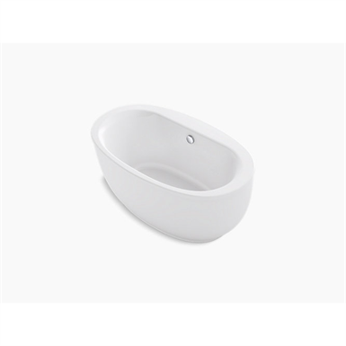 sunstruck® 60" x 34" oval freestanding bath with fluted shroud and center drain