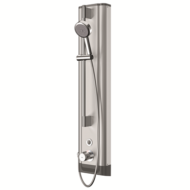 f5e therm stainless steel shower panel with hand shower fitting f5et2021