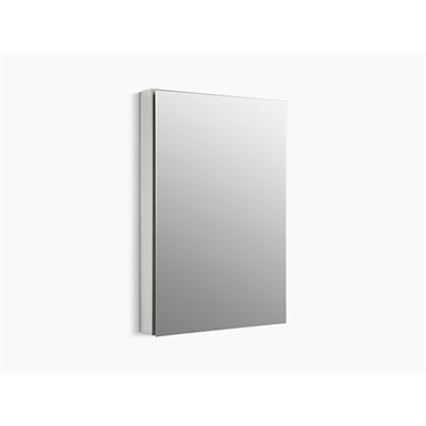 catalan® 24-1/8" w x 36-1/8" h aluminum single-door medicine cabinet with 170 degree hinge