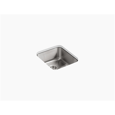 undertone® 15-3/4" x 17-1/2" x 7-5/8" medium squared under-mount single-bowl bar sink