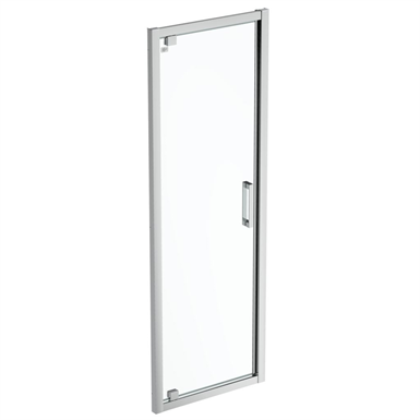 connect 2 pivot door  70 clear glass bright silver finish