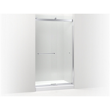 K-706169 Levity™ sliding shower door, 82" H x 44-5/8 - 47-5/8" W, with 5/16" thick Crystal Clear glass and towel bars