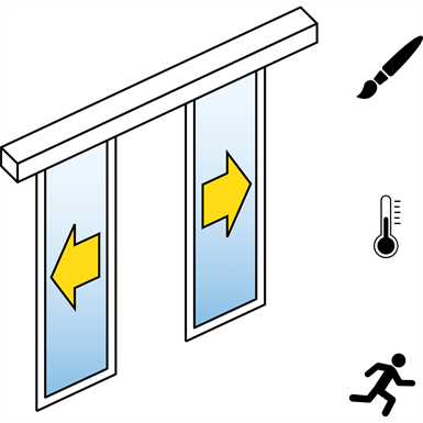 automatic sliding door  (energy-efficiency) - bi-parting - no side panels - on wall - sl/pst