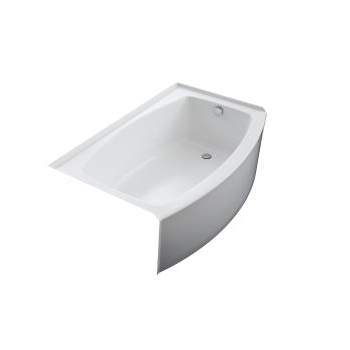 k-1100-ra expanse™ curved integral apron bath with right-hand drain