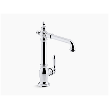 Artifacts® single-hole kitchen sink faucet with 13-1/2" swing spout, Victorian spout design