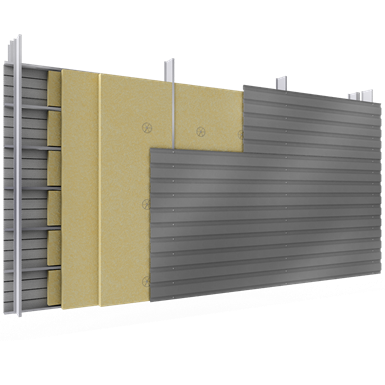 Doppelte Aussenfassade aus Stahl Verlegung H perforierte Platten Abstandhalter mit 3 Dämmflächen