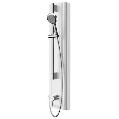 F5L Mix shower panel made of MIRANIT with hand shower fitting F5LM2028