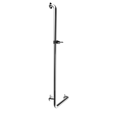 inox care grab rail with shower 500x1200, left