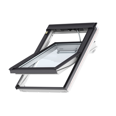 fenêtre de toit motorisée velux integra®, finition blanche (ggu integra®)