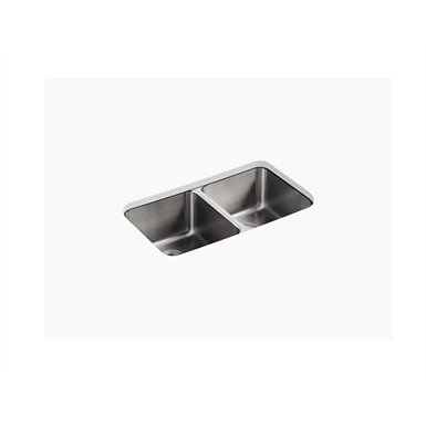 undertone® 31-1/2" x 18" x 9-3/4" undermount double-equal bowl kitchen sink